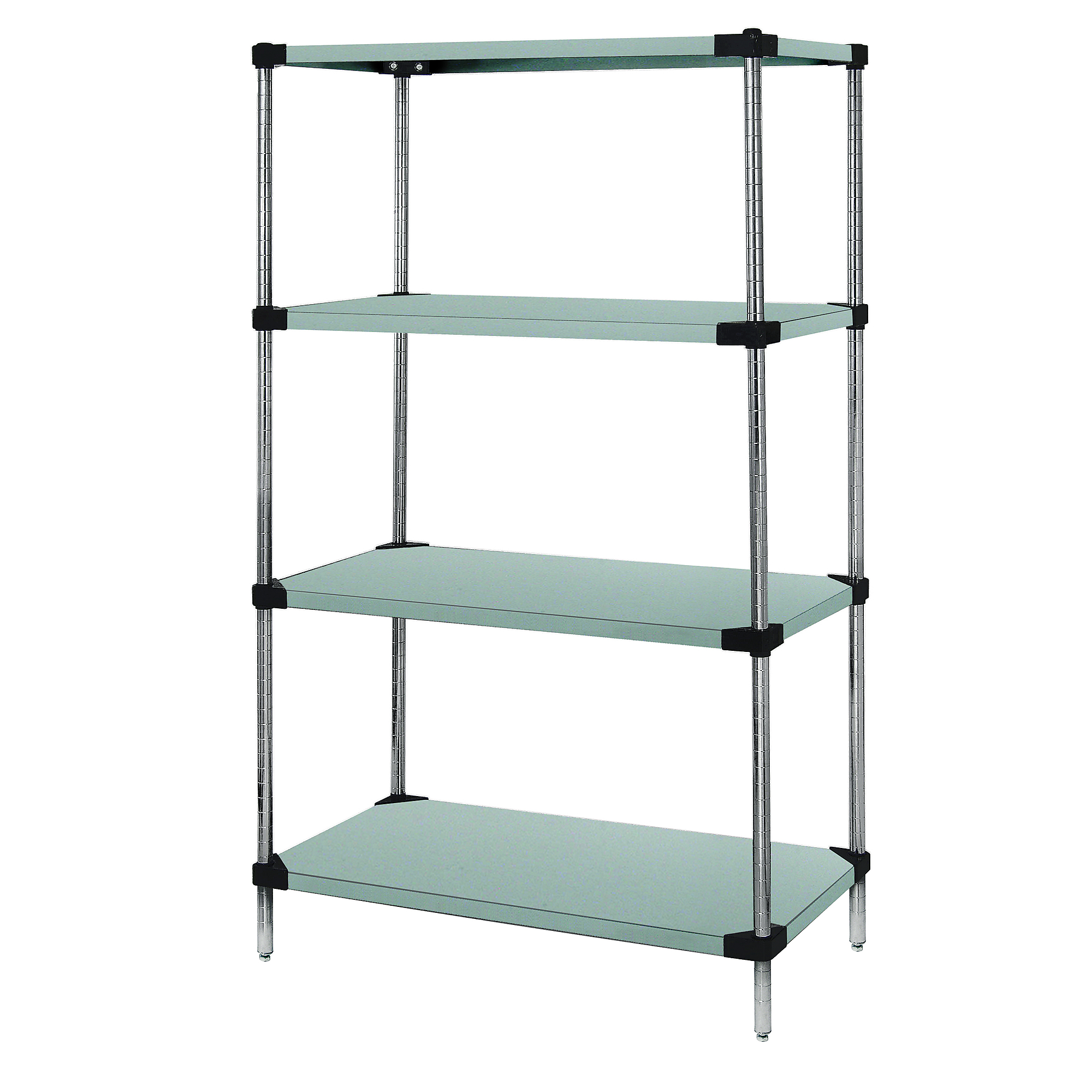 Quantum, Stainless Steel 4 Solid Shelf Starter Kit 86in., Height 86 in, Width 21 in, Depth 30 in, Model# WRS4-86-2130SS